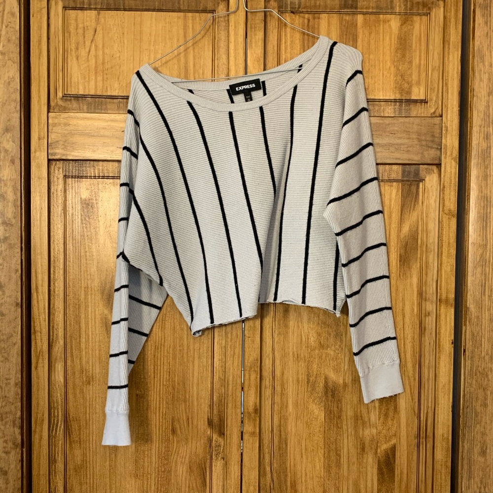 Grey and Black Striped Sweater